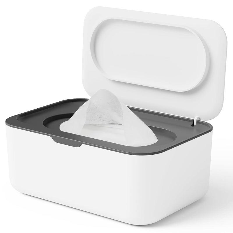 Seposeve Wipes Dispenser, Wipe Holder for Baby & Adult, Refillable Baby Wipe Container, Keeps Wipes Clean. Non-Slip, Easy Pull Wipes Pouch Case, Grey - Image 1